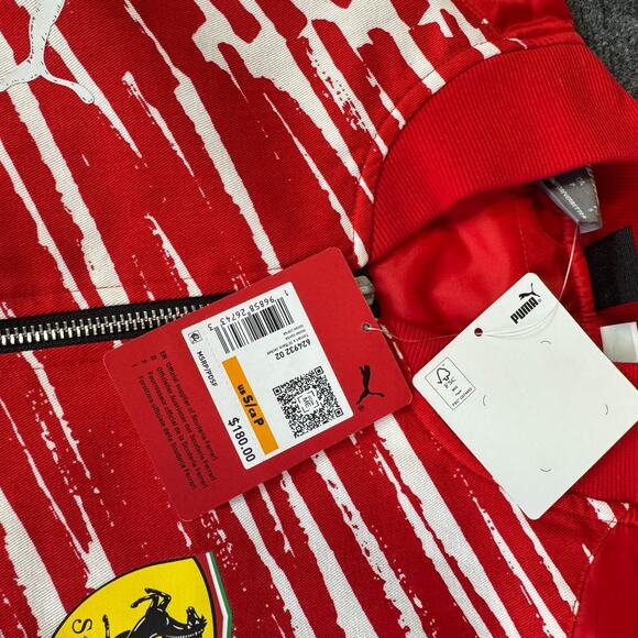 Puma Ferrari x Joshua Vides Race Jacket Mens Small Red White 624932-02 NWT - Picture 7 of 8